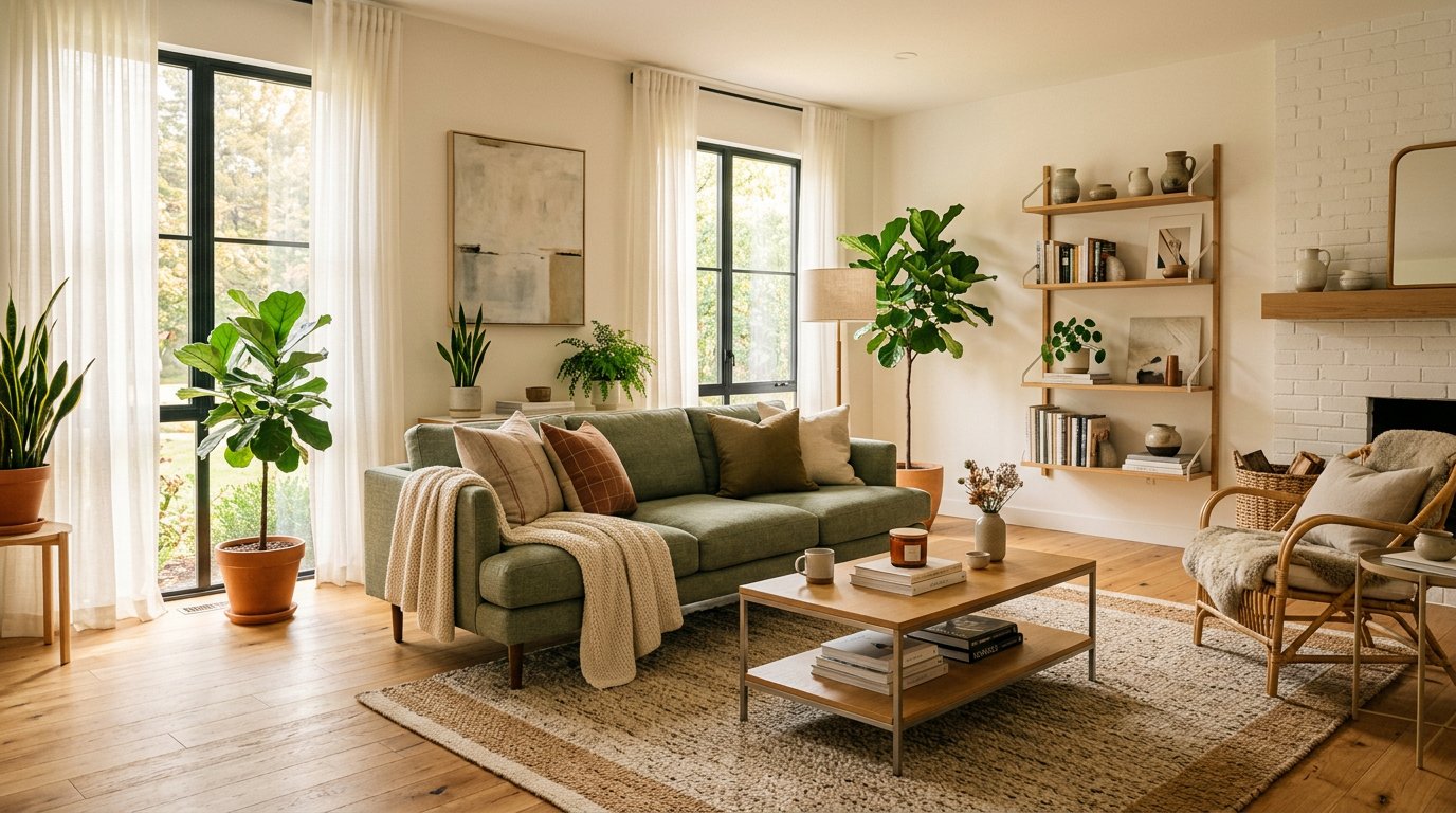 Bright, freshly renovated living room designed by Decor Home Project